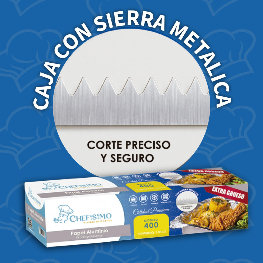 Papel Aluminio 400 25 Micras Extra Grueso 30cm X 44m